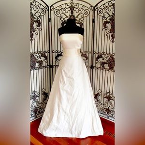 Satin ivory wedding gown
